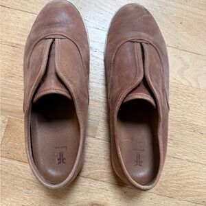 Frye Tan Leather Slip-On Sneakers